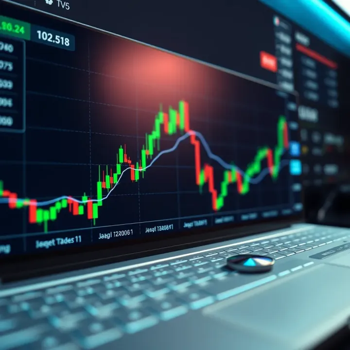 Chart displaying synthetic index trading with digital platform interface