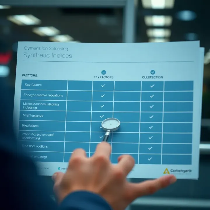 Comparison chart highlighting key factors for selecting a reliable synthetic indices broker