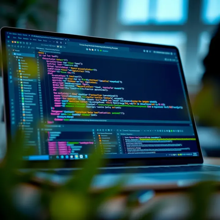 Code editor displaying example of interactive application development using Deriv platform