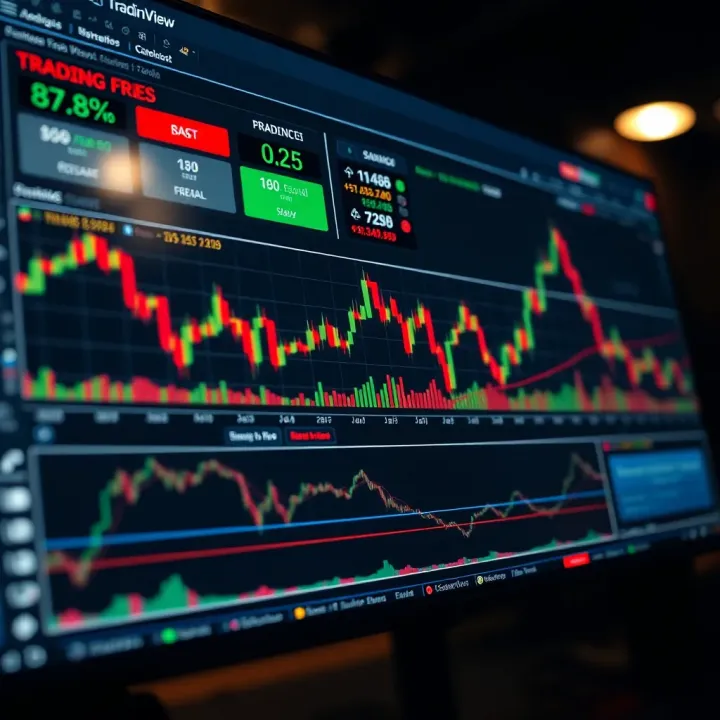 TradingView platform interface displaying various financial charts and technical indicators
