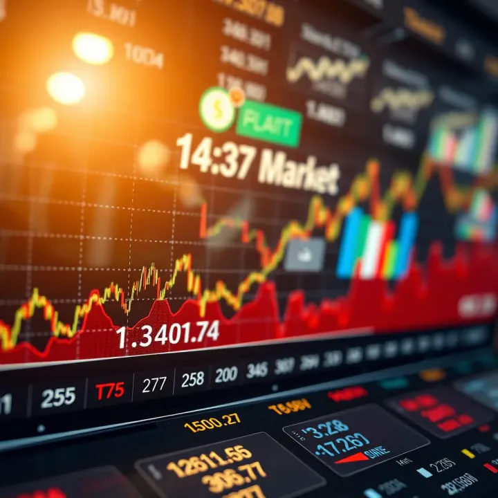 Graph showing stock market index fluctuations over time
