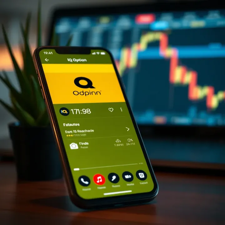 IQ Option Android Installation and Security Features Android smartphone showcasing IQ Option app installation requirements and security features for safe trading
