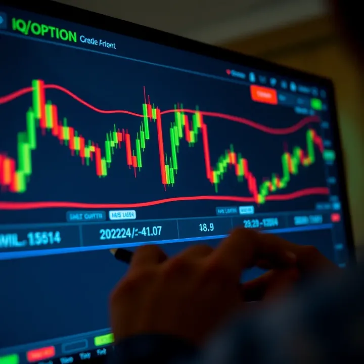 Chart displaying candlestick patterns with trading indicators highlighted for decision making