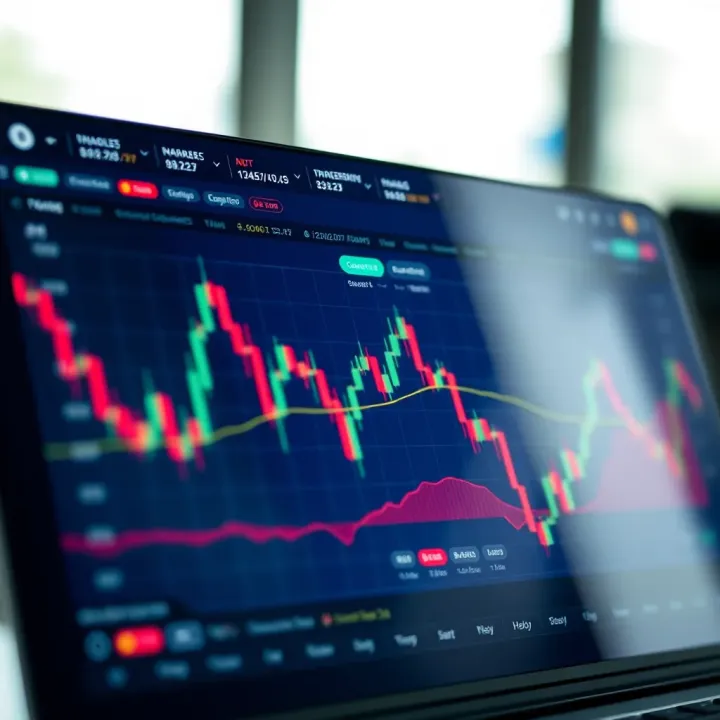 Graph displaying forex and cryptocurrency trading trends on IQ Option