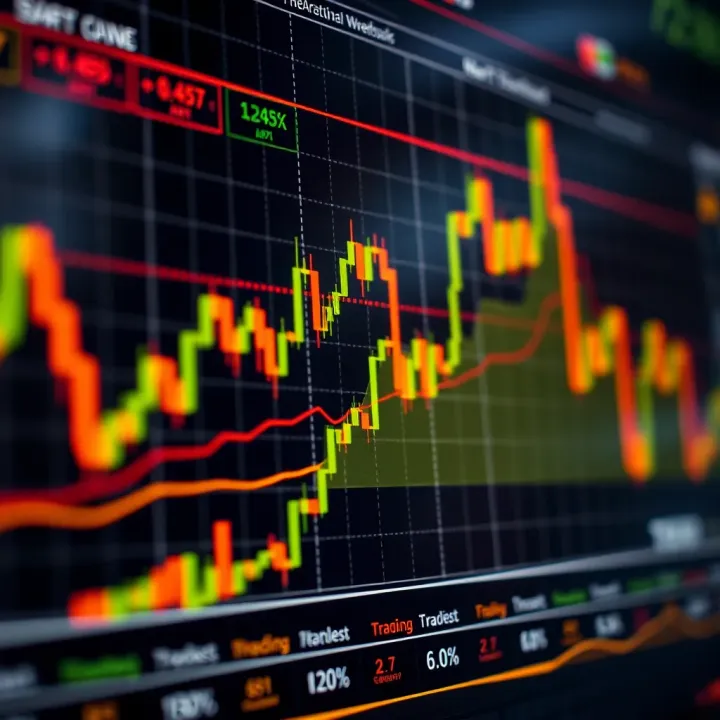 Graph displaying market trends with indicators for risk management strategies in trading
