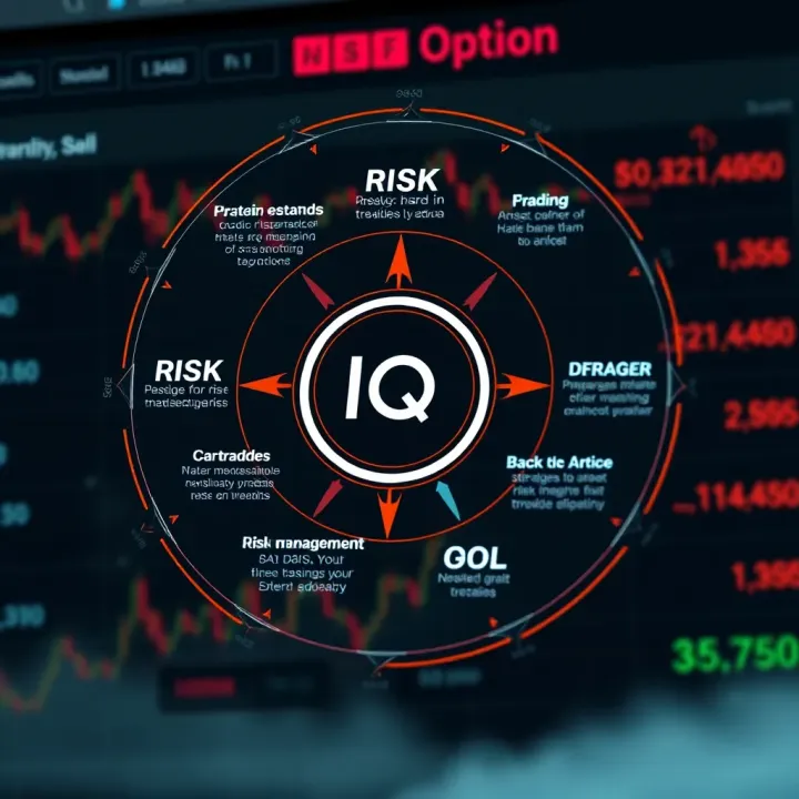 Diagram illustrating risk management and basic trading strategies on IQ Option platform