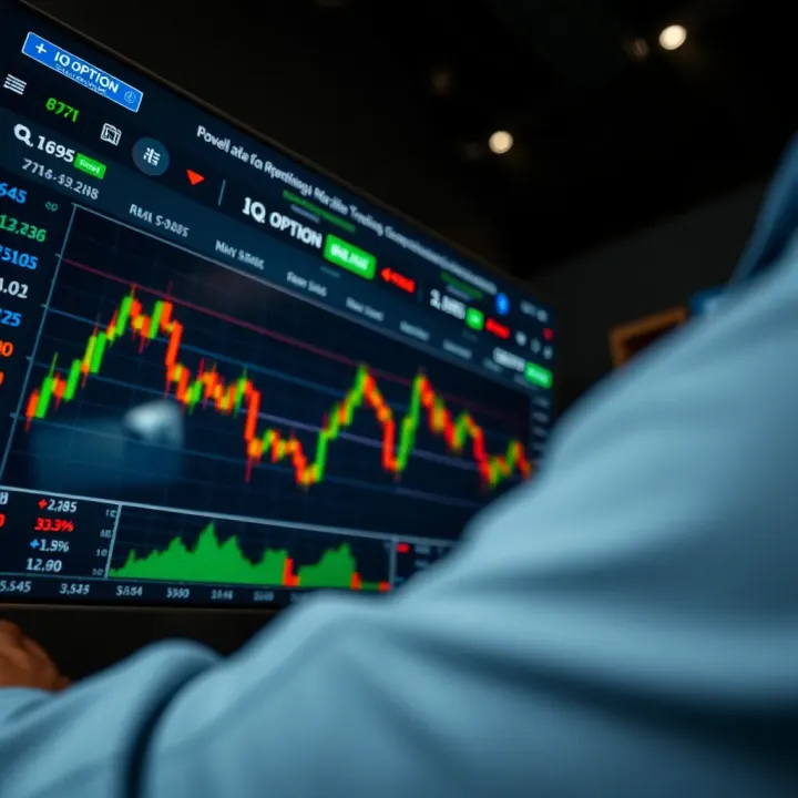 Overview of IQ Option trading platform interface showing various financial assets