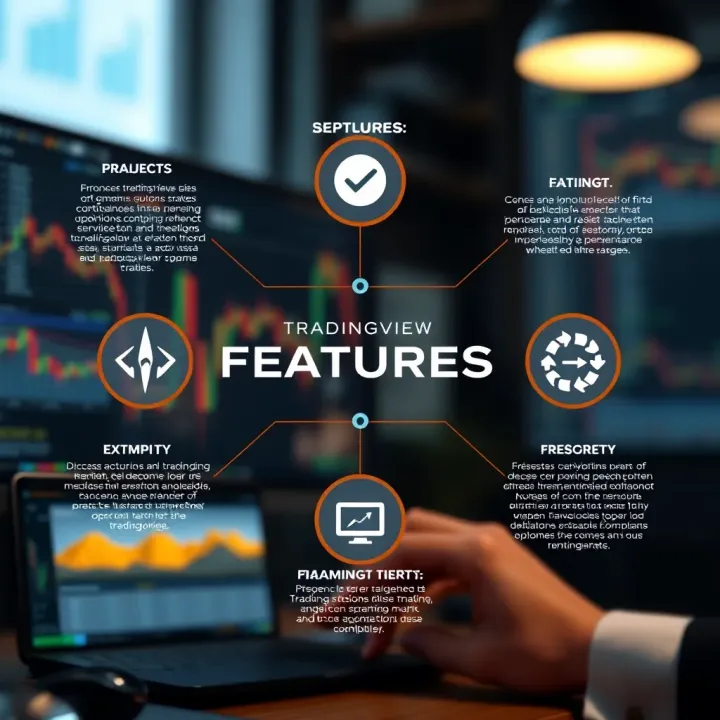 Diagram highlighting key features and tools of TradingView that enhance decision-making in binary options trading