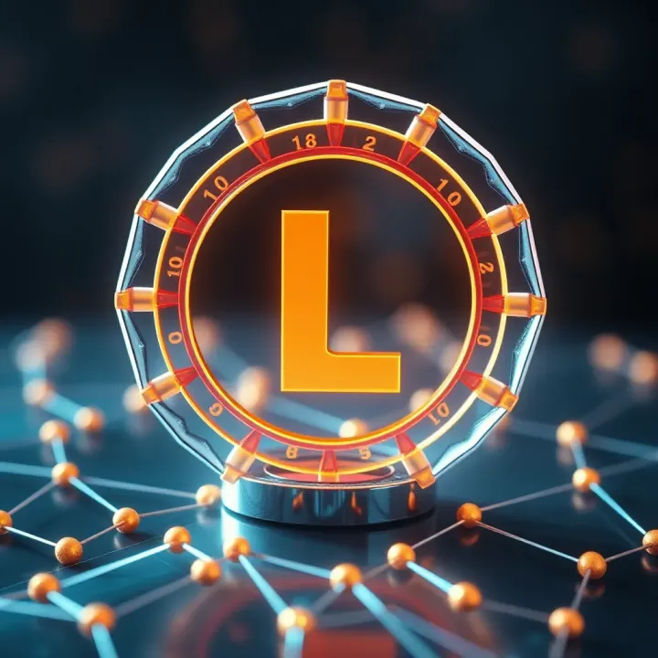 LINK Token within Blockchain Ecosystem and Future Growth Potential Illustration of LINK token symbol integrated within blockchain ecosystem highlighting future growth potential
