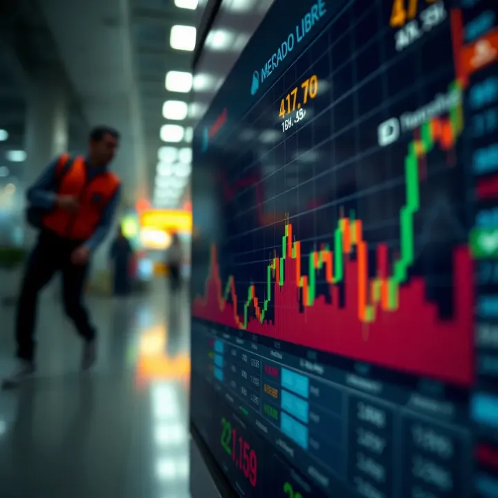 Graph showing Mercado Libre stock price trends and market performance