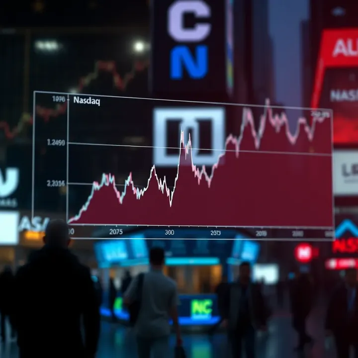 Impact of Technological and Political Factors on Nasdaq Performance Chart showing the impact of technological and political factors on Nasdaq index performance