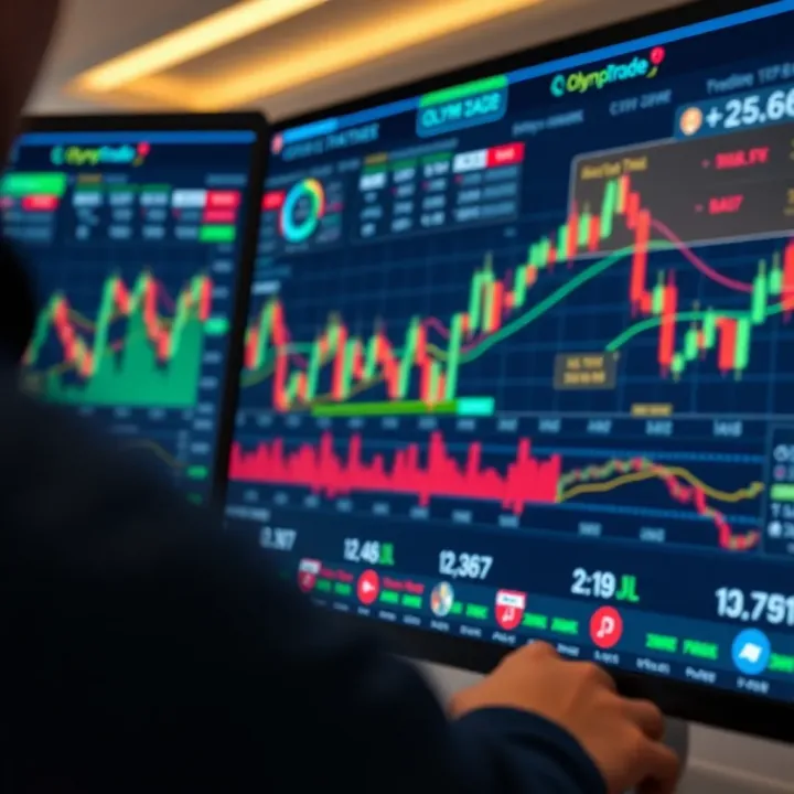 Secure online trading platform interface with financial charts and data