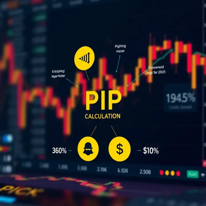 Diagram showing components of pip calculation in Forex trading
