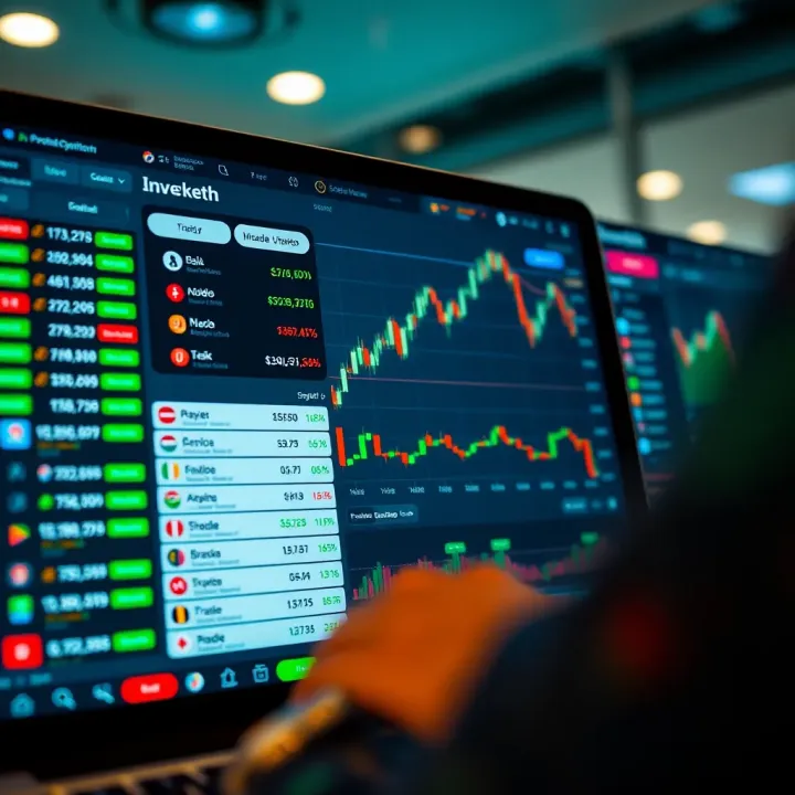 User interface of PocketOption trading platform showing investment options and real-time market data