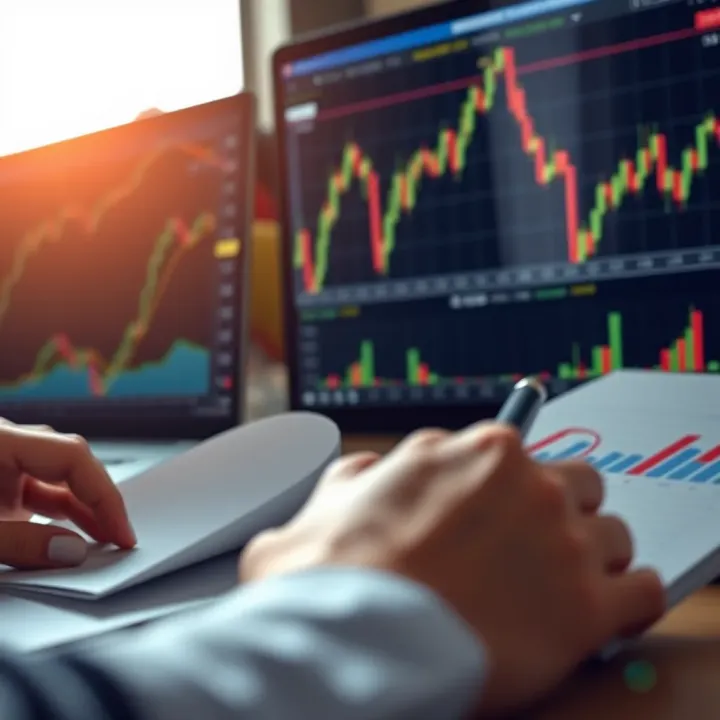 Conceptual illustration of risk management and financial analytics with graphs and charts