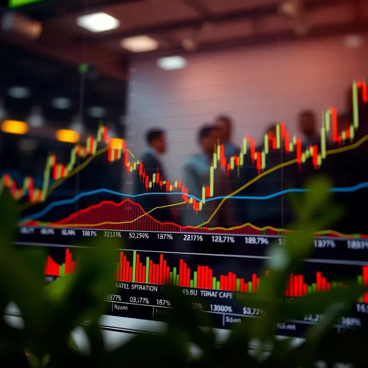 Graph showing various financial trading strategies and their performance over time