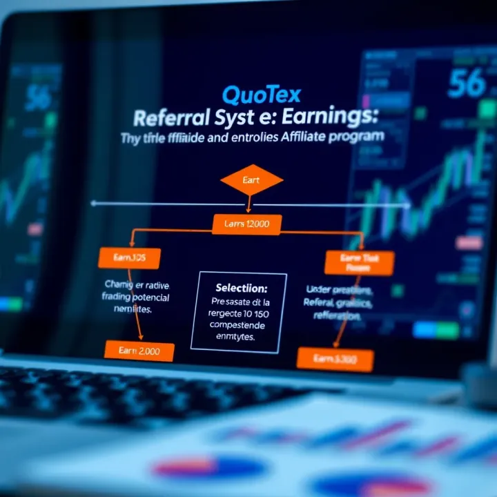 Diagram illustrating the referral system and earning potential of an online trading affiliate program