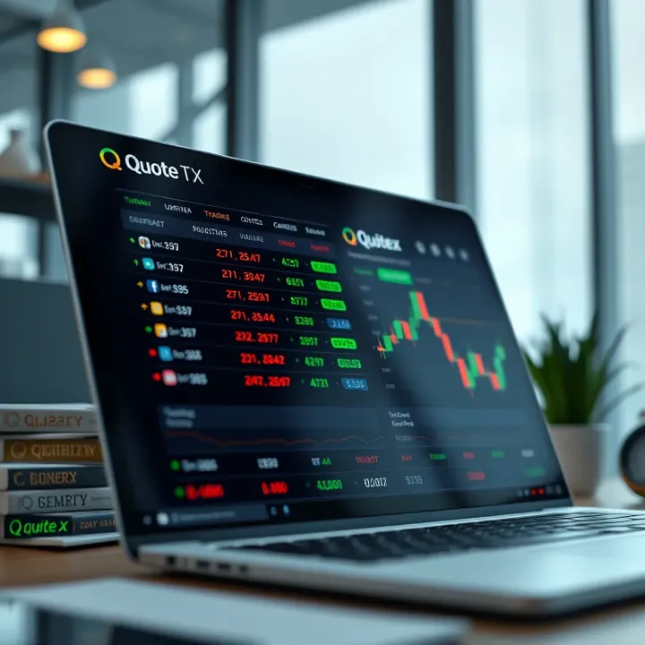 Screenshot of the Quotex trading platform interface showing various binary and digital options