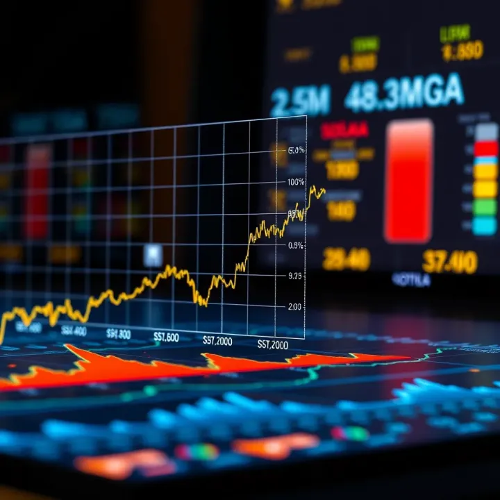 Graph showing Solana price trends in Colombia with market fluctuations
