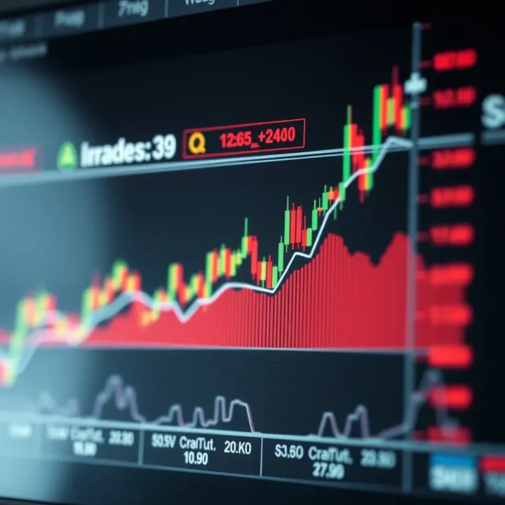 Graph illustrating synthetic indices price movements with fluctuating lines and market indicators