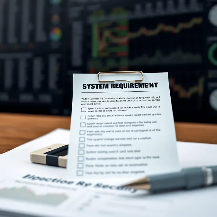 Checklist outlining system requirements and security advice for IQ Option installation