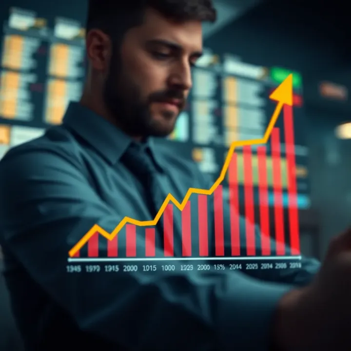Graph showing upward trend representing trader confidence growth