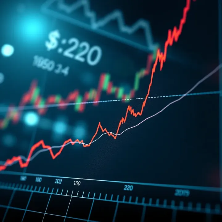 Financial Market Boom and Crash Cycle Visualized Graph showing sharp rise followed by sudden drop representing financial market boom and crash