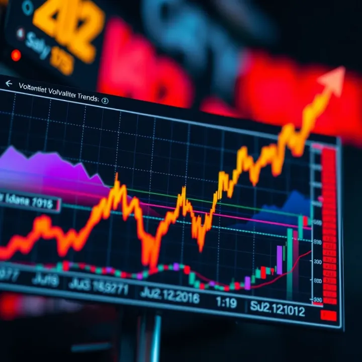 Market Volatility Trends Representation Graph illustrating rapid market fluctuations and volatility trends